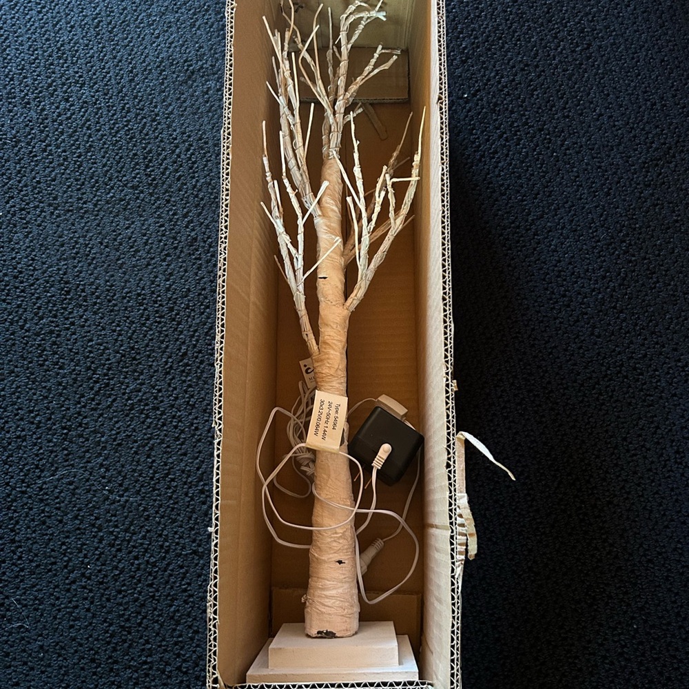 LED Lighted Birch Tree Decoration - Picture 2 of 3